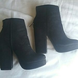 Black suede boots